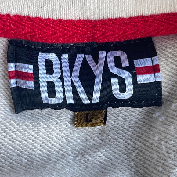 BKYS Stickup Artist Sweater Adult Large Cream Ski Mask Bear Embroidered Crewneck - Picture 6 of 12